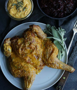 Flattened Chicken with Pumpkin Butter