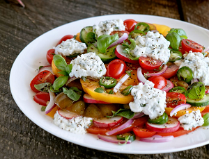 Heirloom Tomato Salad with Ricotta & Balsamic