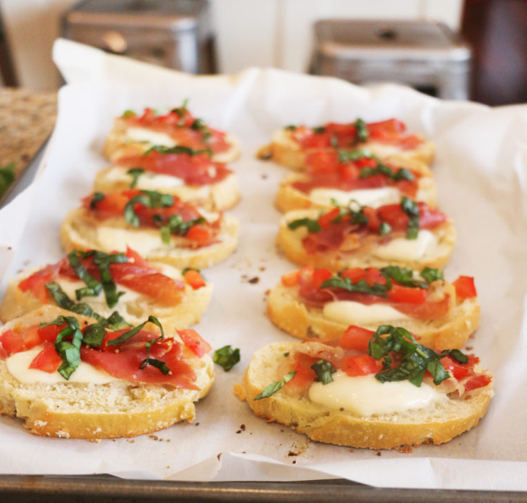 Natalie's Mozzarella Prosciutto Bruschetta - Easy Home Meals