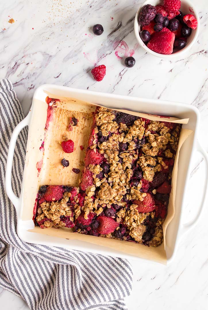 Mixed Berry Baked Oatmeal Bars Easy Home Meals