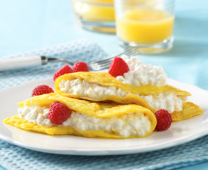 Open-Face Fruit and Cheese Omelette