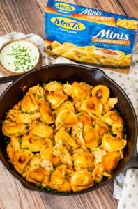 Mrs. T's Buffalo Chicken Pierogi Skillet