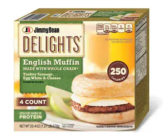 Jimmy Dean Delights Turkey Sausage Egg White Cheese English Muffin ...