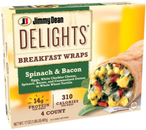 Jimmy Dean Delights Spinach and Bacon Breakfast Wraps