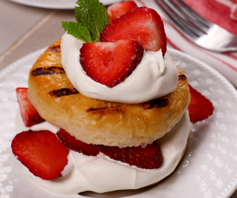 Grilled strawberry shortcake